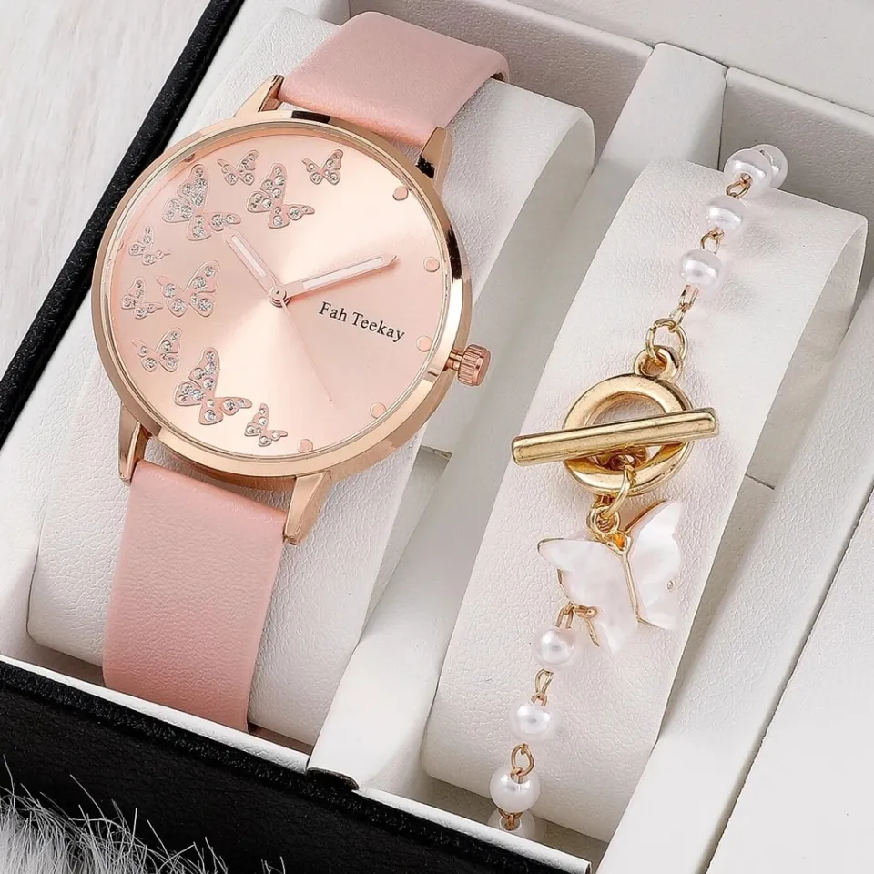 Clock Hand Watch For Girls Price 2Pcs Women Bracelet Watch Set