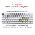 【In-demand】 5pcs/Set Pbt Color Super Mario Keycap Personalized Mechanical Keyboard Keycap For Mechanical Gaming Keyboard Gamers Computer Cute Cartoon Switch Key Cap. 