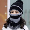 3 in1 Women's Cold Weather Sets Womens Winter Scarf Set with Filter, Hat Cap. 