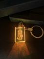 3D Crystal Led Light Key Chain for Gift Bike Laser Glass Islam Rectangle Key ring.