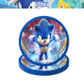 Kit Sonic Party Supplies Boys Birthday Party Paper Tableware Set Paper Plate Cup Napkins Baby Shower Decorations Sonic Gift Bags MuXiaRe. 