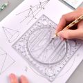 Multifunctional Drawing Template Art Design Construction Architect Stereo Geometry Ellipse Drafting Scale Ruler Measuring Tool. 