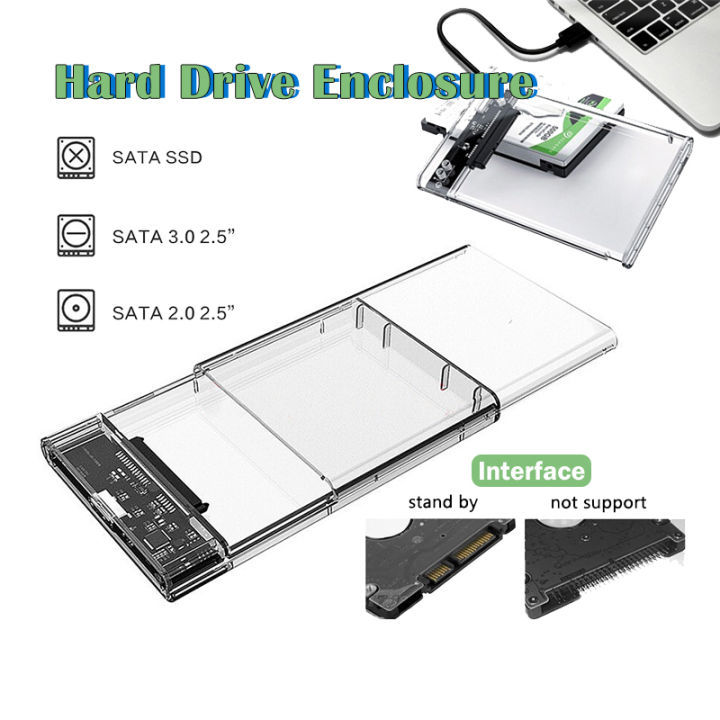 inch HDD Case Sata to USB Transparent Box -Hard Drive HDD