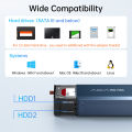 ACASIS 2.5/3.5 Dual Bay SATA To USB 3.0 HDD Enclosure Array Desktop Mobile Hard Disk Box RAID Cabinet USB 3.0 Sata Interface Dual Disc External 36TB for Windows Mac OS.