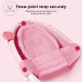 Vocoal QC Baby Foldable Bath Tub Pad Adjustable Comfortable Non-Slip Baby Bath Seat Infant Safety Shower Antiskid Cushion Plastic Net Mat Baby Shower Net Bathtub Sit Up Mesh for Newborn.