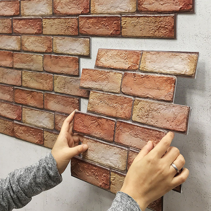 Creative%203D%20Stereo%20Wall%20Stickers%20Self-adhesive%20Wallpaper%20Brick%20Pattern%20Peel%20and%20Stick%20Moisture-proof%20Waterproof%20Wallpaper%20-%20Image%202