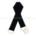 Black and Gold Buckle Ladies Belt - Stylish Black Strap with Golden Buckle, Perfect for Jeans and Dresses. 