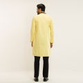 Masculine Light Yellow Casual Slim Fit Panjabi For Men. 