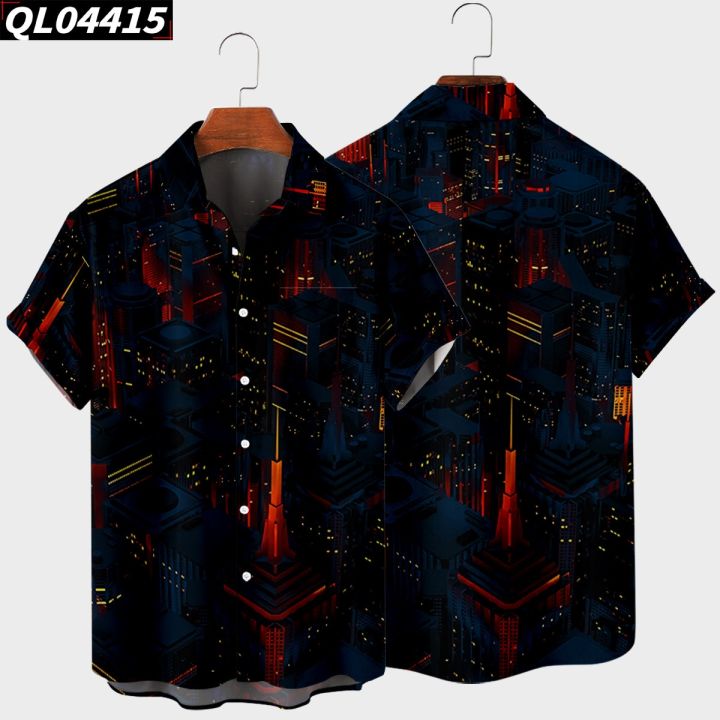 2022%20Summer%20Beach%20Casual%20Men's%20Short%20Sleeve%20Lapel%20Shirt%20Plus%20Size%20City%20High%20Waist%203D%20Printed%20Men's%20Top%20with%20Pockets%20-%20Image%202