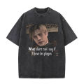 Limited Leon S Kennedy Graphic Tee Shirt 90s Resident Evil 4 Vintage Washed T-Shirt Y2k Men's Gothic Clothing Oversized T Shirts. 