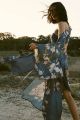 Boho Queens Women Floral Print Sashes Bohemian Robe Ladies V Neck Batwing Sleeves Happie Maxi Kimono Cover-ups. 