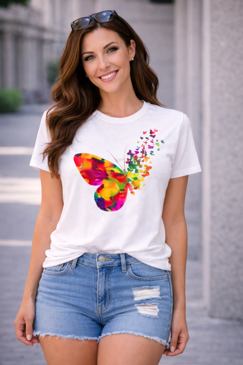 Pink%20&White%20Tops%20Ladies%20Short%20Sleeve%20Casual%20Girl's%20%20New%20T-Shirt%20-%20Image%202