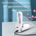 DS208 Folding Multifunctional USB Flashlight Fan Portable Aromatherapy Mosquito Repellent Mini Handheld Fan. 