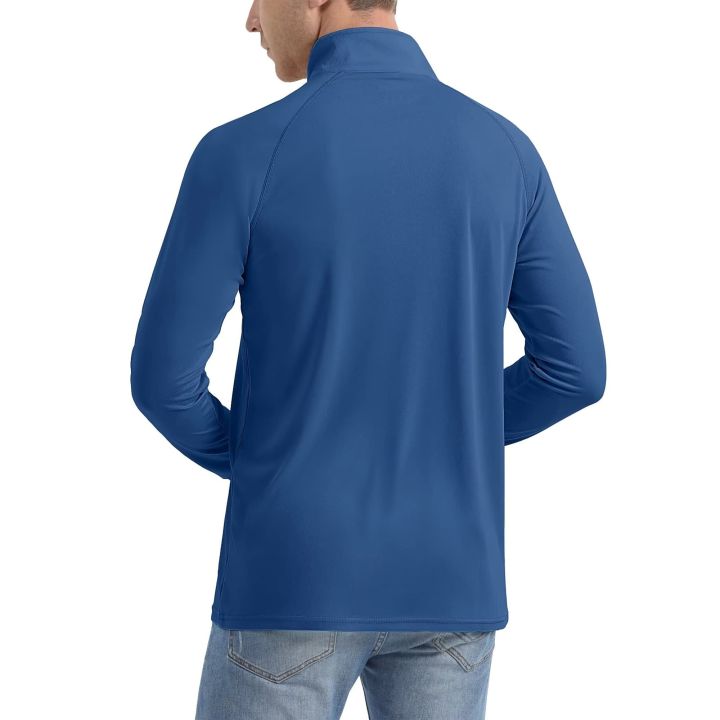 MAGCOMSEN%20UPF50%20Men's%20T-shirt%20UV%20Sun%20Protection%20Long%20Sleeve%20Hiking%20Fishing%20Shirts%20Quick%20Dry%201/4%20Zip%20Summer%20Pullover%20Workout%20Tops%20-%20Image%206