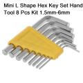 8Pcs Set HEX KEY Wrenches L-SHAPE 1.5-6mm Diameter Inner Hexagonal Spanner Stainless Steel Screwdriver Hex Wrench For Hexagon Socket Tool Sets.