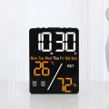 New Wall-mounted Electronic Wall Clock Temperature Date Digital LED Clocks Home Voice Control Display Table Clock for Bedroom.
