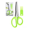 5 Blade Herb Scissors Multifunctional Multi Layers Stainless Steel Knives Kitchen Scissors Scallion Cutter Kitchen Accessories.