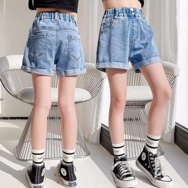 Girls%20Simple%20Denim%20Shorts%202024%20Summer%20New%20Children's%20Casual%20Pants%20Baby%20Style%20Loose%20Summer%20Hot%20Pants%20-%20Image%202