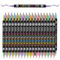Double Headed Acrylic Marker Dual Color Waterproof Pen Soft Nib Student Art For Glass Stone Metal Wood Plasctic Paper.