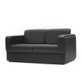 Mahogany Wood and PU Leather Sofa of 2 Seater - Black.