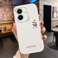 Hontinga for Vivo Y22 Y22S Back Cover PU Leather Simple Colorful Phone Case Soft Silicone Edge Mobile Cover.