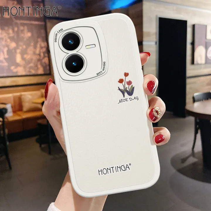 Hontinga%20for%20Vivo%20Y22%20Y22S%20Back%20Cover%20PU%20Leather%20Simple%20Colorful%20Phone%20Case%20Soft%20Silicone%20Edge%20Mobile%20Cover%20-%20Image%202