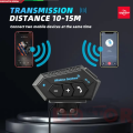 Motorcycle Helmet Communicator Intercom Headset Music Interphone Bluetooth 5.0 Waterproof, Hands-Free, Long Battery Life (Not Device to Device).