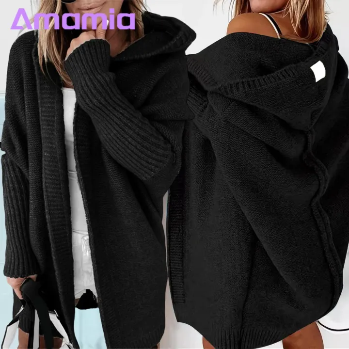 Women%20Jket%20Stylish%20Hooded%20Sweater%20Coat%20for%20Women%20Long%20Sleeve%20Knit%20Cardigan%20with%20Ribbed%20Cuffs%20Open%20Front%20Solid%20Colord-length%20Outerwear%20Women%20Knitted%20Cardigan%20Jket%20-%20Image%204