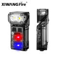 Multi-function portable mini keychain light led high bright flashlight dual light source outdoor camping fishing tool head lamp. 