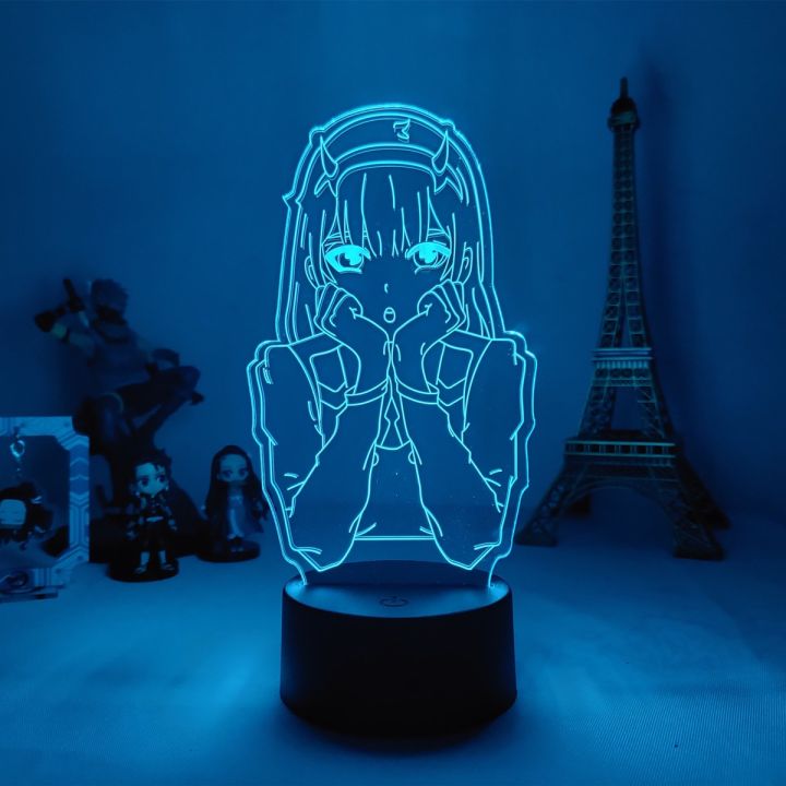 3D LED Lamp Anime Night Light Touch 16 Colors Zero Two 02 USB Children ...