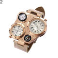 (NEW)Men Chic Dual Movement Quartz Waterproof Outdoor Thermometer Compass Wrist Watch.