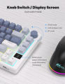 RK ROYAL KLUDGE M75 Gasket Mechanical Keyboard 2.4G Wireless/Bluetooth/USB 75% RGB Hot-Swappable Gaming Keyboard with Display.