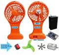 Mini Hand Table Charger Fan Stand Plastic body with-4V to 12V DC Motor.