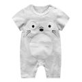 (NEW)Newborn Infant Baby Boy irl Cartoon Printing Short Sleeve Romper Bodysuit. 