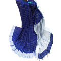 Tangail Tat Blue & White Combnation  color Check 12 Hand Half Silk  Saree for Women. 