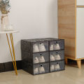 New shoe box opaque plastic dust-proof shoe box apple hole flip shoe cabinet shoe rack shoe box artifact storage box. 