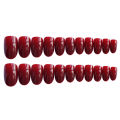 24x Red  Fake Nails Pure color round head Nail Manicure Decor Back With Glue. 