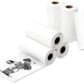 5 Pcs Thermal Sticker Paper Rolls For Thermal Printing 57X30Mm - Ideal For Mini Thermal Printers And Label Printing - Waterproof And Oil-Proof. 