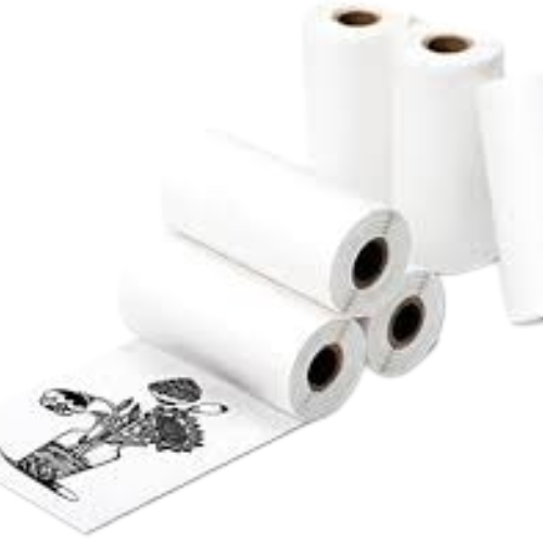 5 Pcs Thermal Sticker Paper Rolls For Thermal Printing 57X30Mm - Ideal For Mini Thermal Printers And Label Printing - Waterproof And Oil-Proof