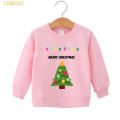 Xmas Tree Print Merry Christmas Sweatshirts For Kids Girls Boys Lovely Winter Top New Year Gift Custom Jumper Coat Sweater 3-14Y.