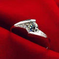LMNZB Solid 18K White Gold Ring 925 Sterling silver Ring Round 2ct Solitaire Wedding Band Women Accessories Jewelry.