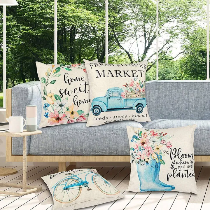 Spring%20Pillow%20Covers%2018X18Inch%20Throw%20Pillow%20Case%20Set%20of%204,Home%20Decor%20-%20Image%208