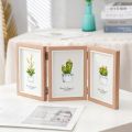 Creative Foldable Hinge Photo Frame Rectangular Double/Triple Combination Folding Frame Wooden 2/3/4/5 Linked. 
