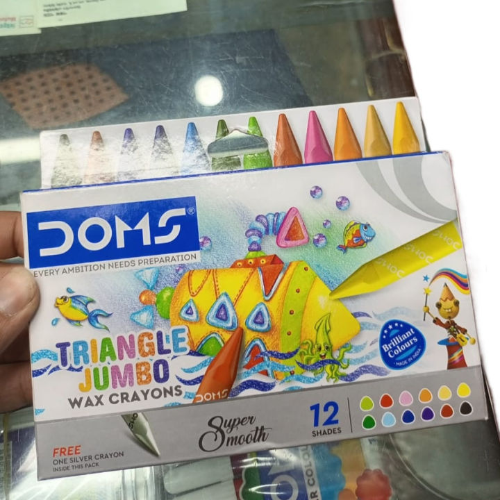 Doms%20Traingle%20jumbo%20wax%20crayon%2013%20shade%20with%20silver%20shade%20-%20Image%202