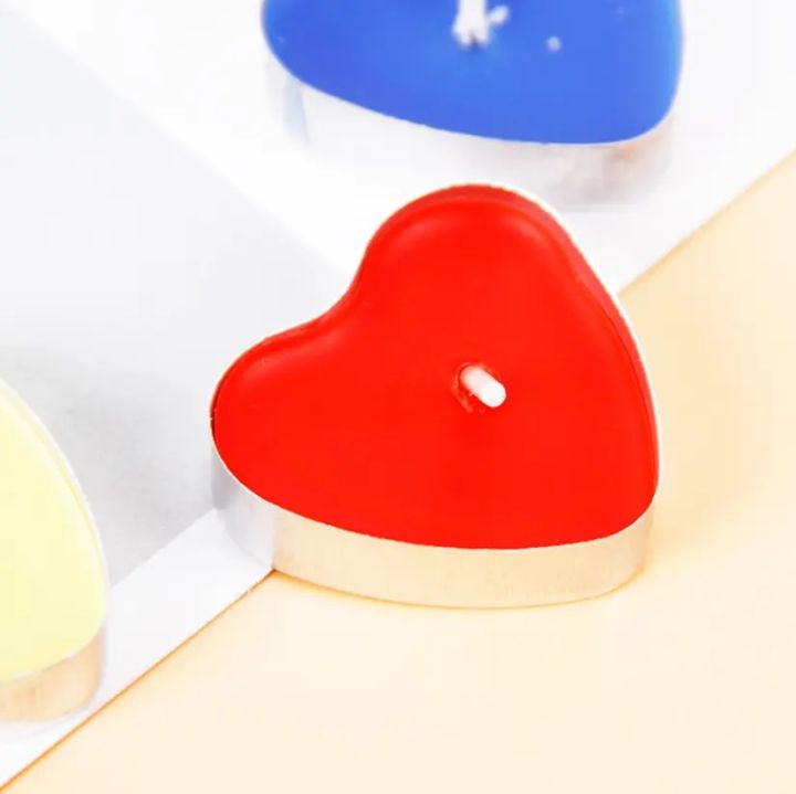 Heart/Love shaped tea light candle 10 pieces - Tea light candles