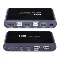 HD 4K HDMI-Compatible  USB KVM Switch PC Sharing Keyboard Mouse Hotkey Printer Plug And Paly Out USB Box Video Display Splitter-Add 3x HDMI Cable. 