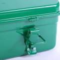 Metal Tool Box with Lock Latch Green Tool Organizer for Garage Home Workshop 42cmx12cmx15.5cm.