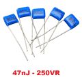 10Pcs Metallized Polypropylene Film Capacitor 250V 47n 47nJ-250VR. 