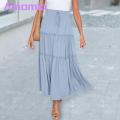Amamia A-Line Skirt Pleated Design Women Summer Casual Beach Skirt. 