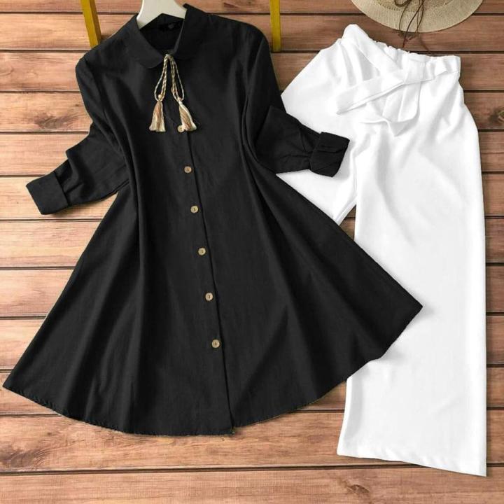 Western Fashion Ladis Stitched Tops and pant Double Georgette  style Kurti  dress for women